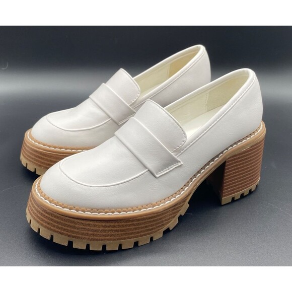 New MIA White Platform Dalilah Lug Sole Funky Chunky Loafers Women’s Size 6 - Picture 2 of 15